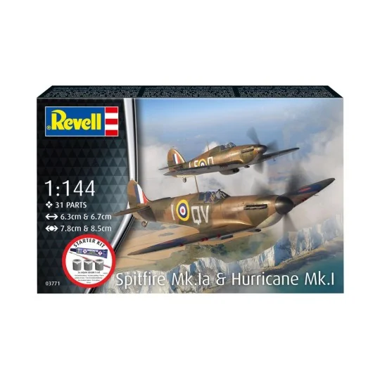 Starter Kit Spitfire Mk.Ia & Hurricane Mk.I, 1/144 - Revell 73771