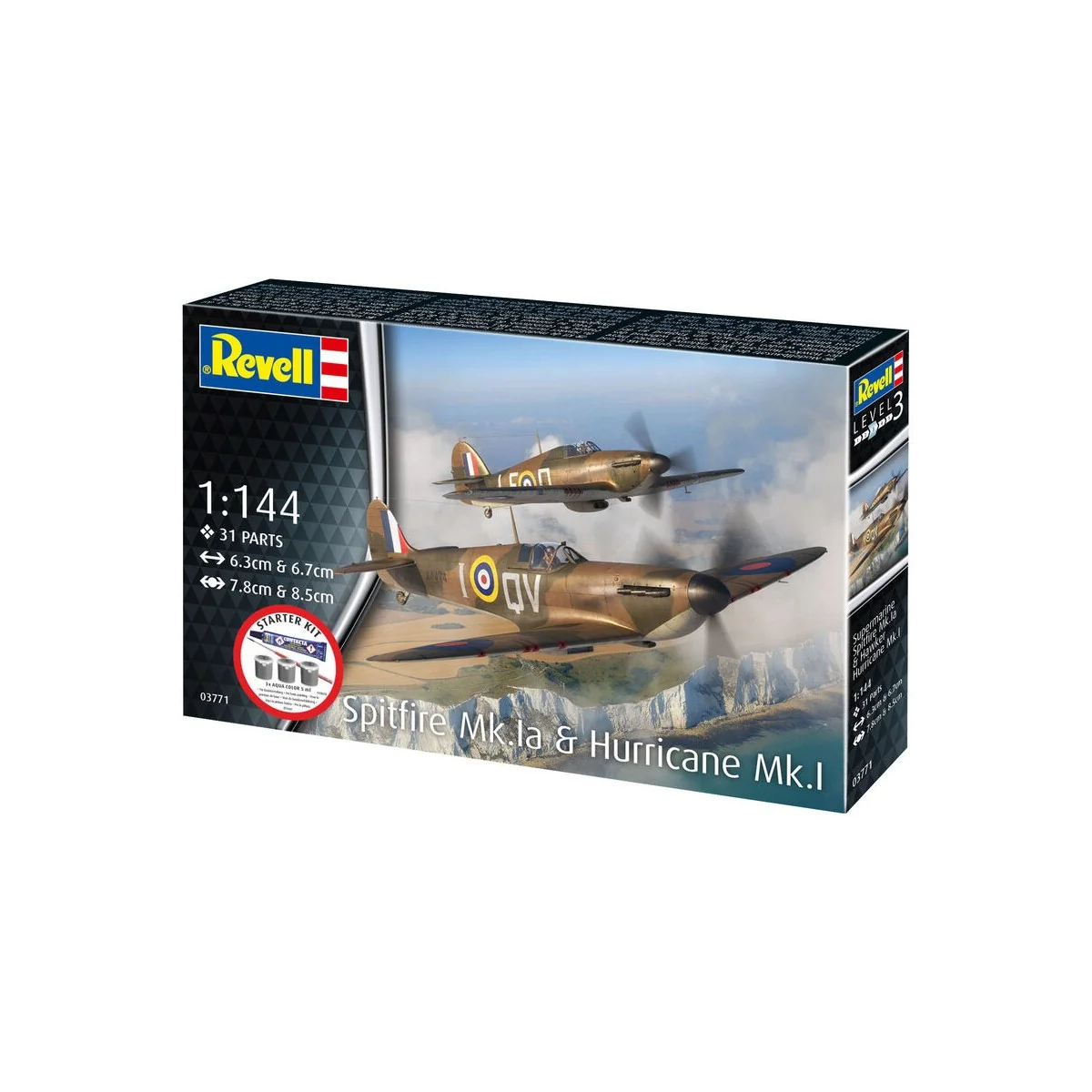 Starter Kit Spitfire Mk.Ia & Hurricane Mk.I, 1/144 - Revell 73771