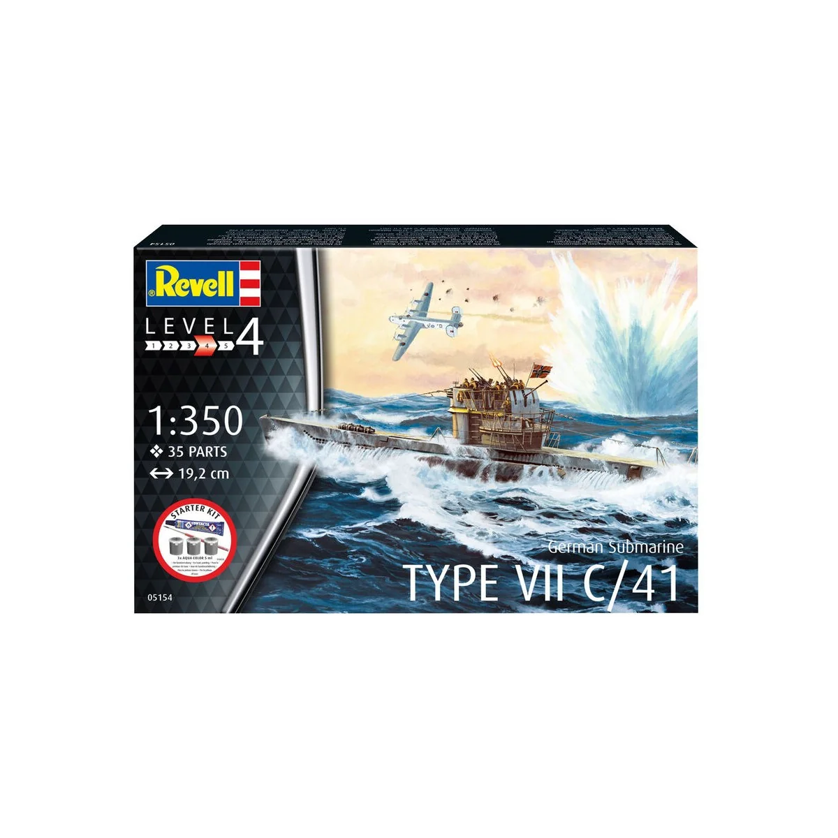 Starter Kit German Submarine Type VII C/41, 1/350 - Revell 75154