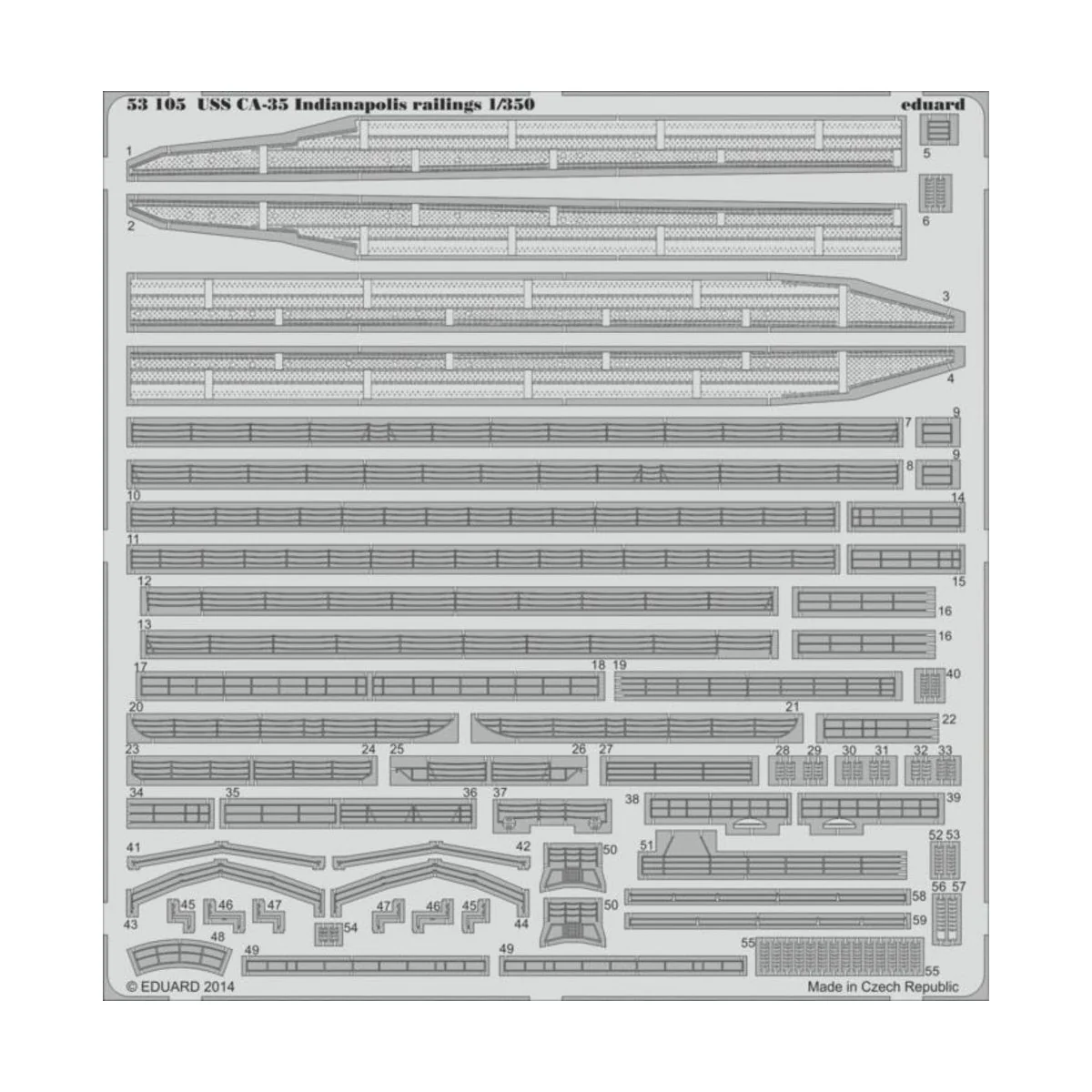 USS CA-35 Indianapolis railings f.Academ, 1/350 - Eduard Accessorie... USS CA-35 Indianapolis railings f.Academ, 1/350 - Eduard Accessorie...