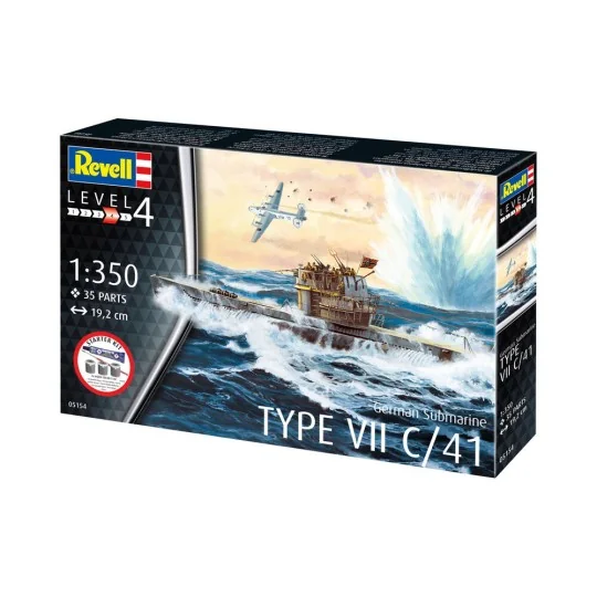Starter Kit German Submarine Type VII C/41, 1/350 - Revell 75154