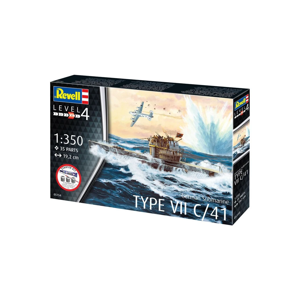 Starter Kit German Submarine Type VII C/41, 1/350 - Revell 75154