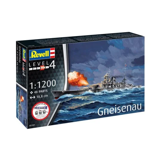 Starter Kit Battleship Gneisenau, 1/1200 - Revell 75181