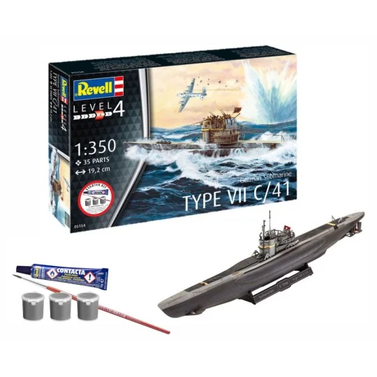 Starter Kit German Submarine Type VII C/41, 1/350 - Revell 75154