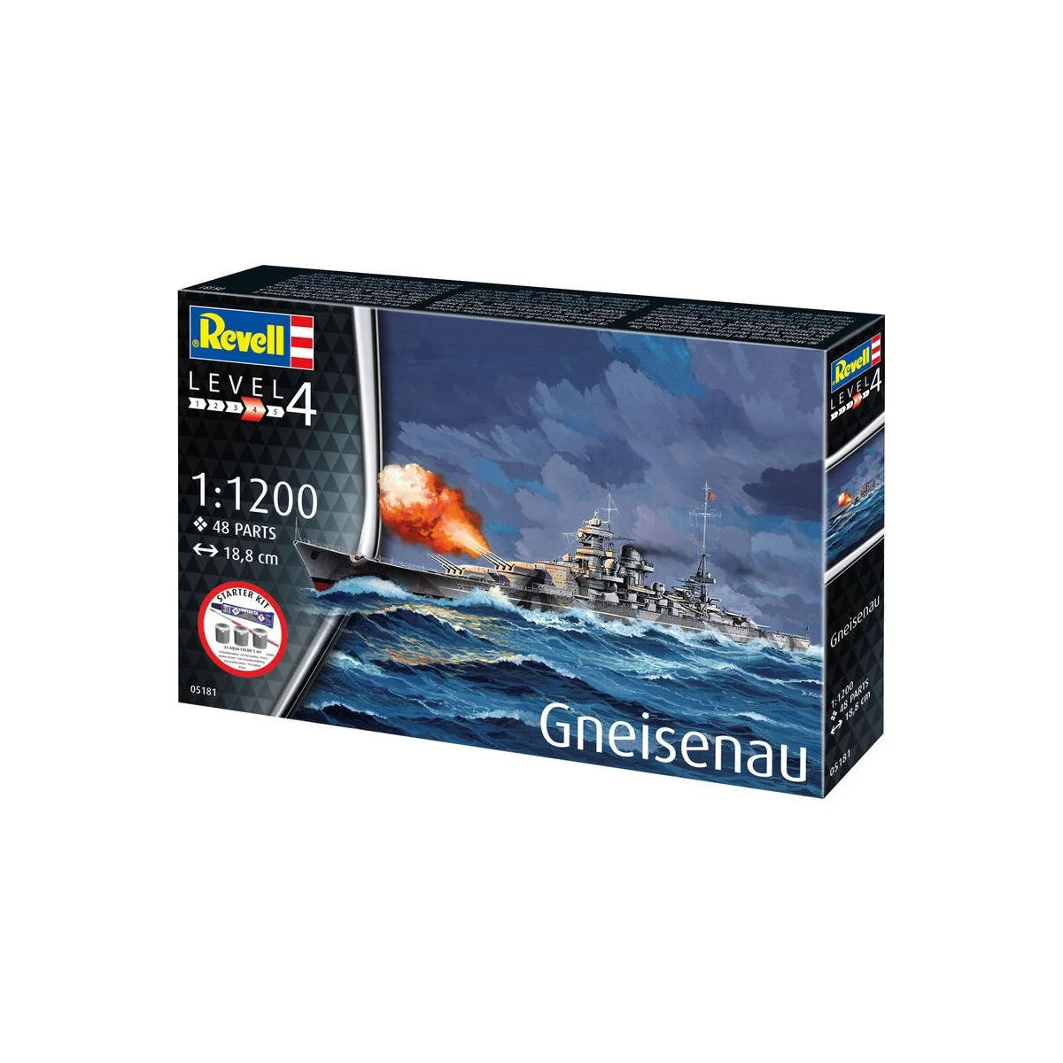 Starter Kit Battleship Gneisenau, 1/1200 - Revell 75181