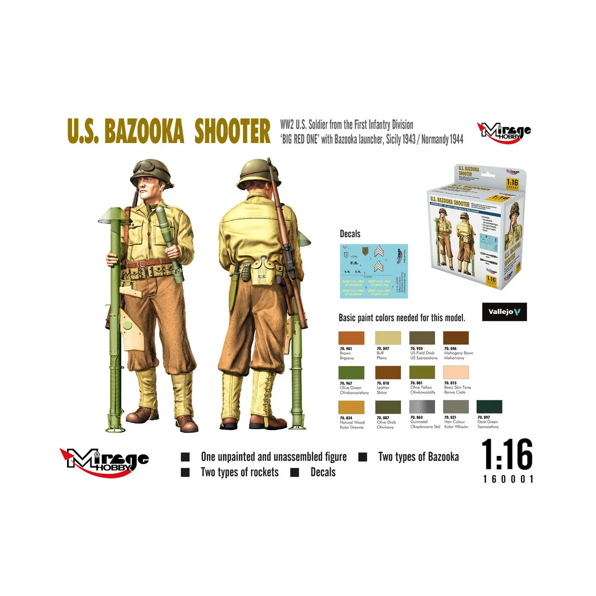 U.S. BAZOOKA SHOOTER, 1/16 - Mirage Hobby 160001
