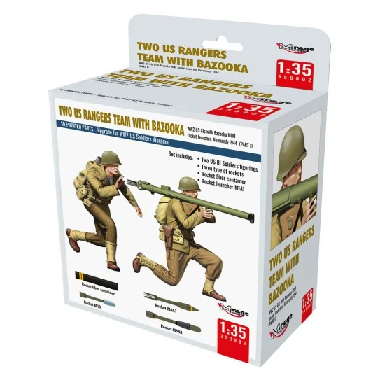 TWO US RANGERS TEAM WITH BAZOOKA, 1/35 - Mirage Hobby 350002