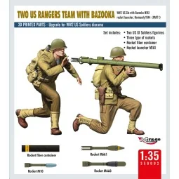 TWO US RANGERS TEAM WITH BAZOOKA, 1/35 - Mirage Hobby 350002 2