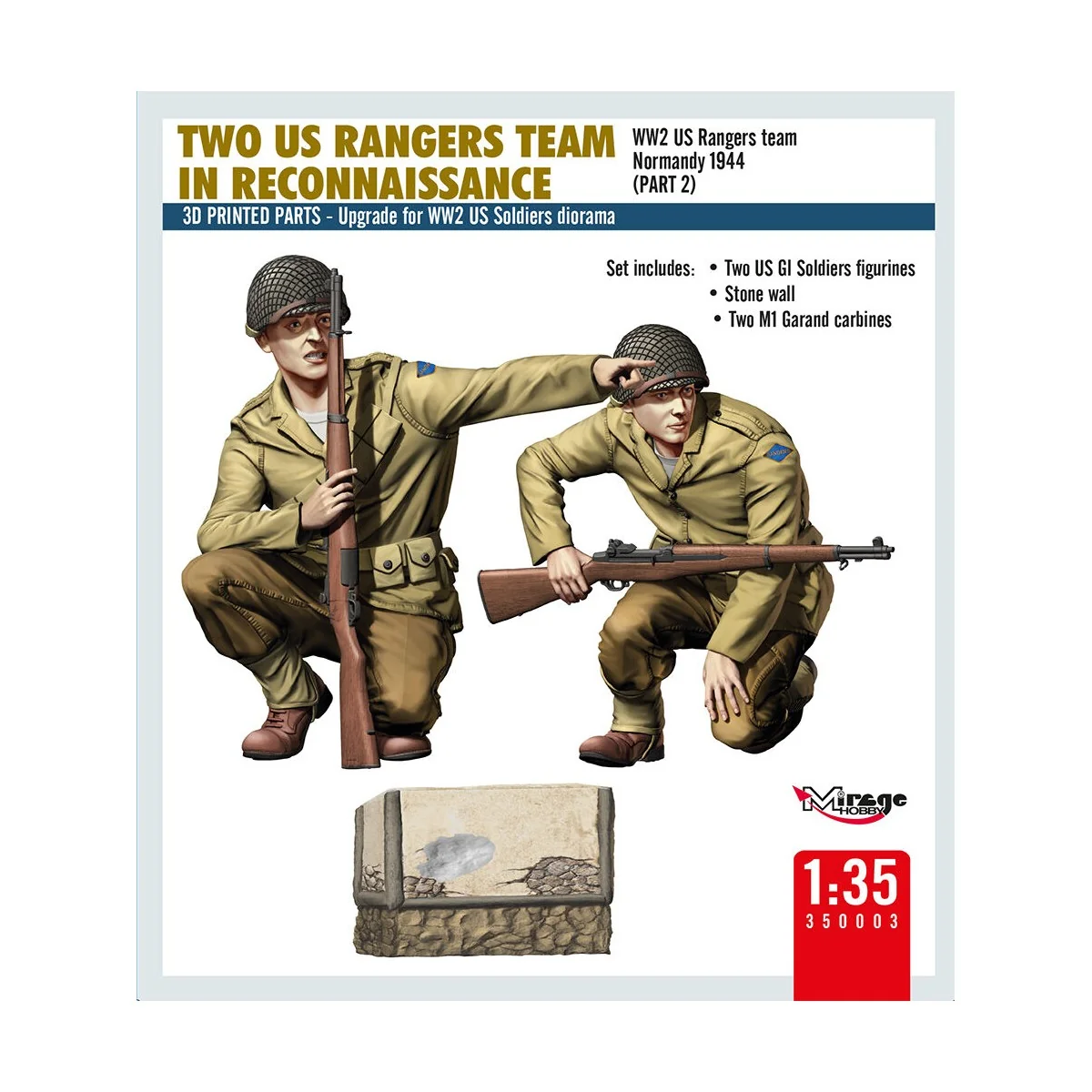 TWO US RANGERS TEAM IN RECONNAISSANCE, 1/35 - Mirage Hobby 350003