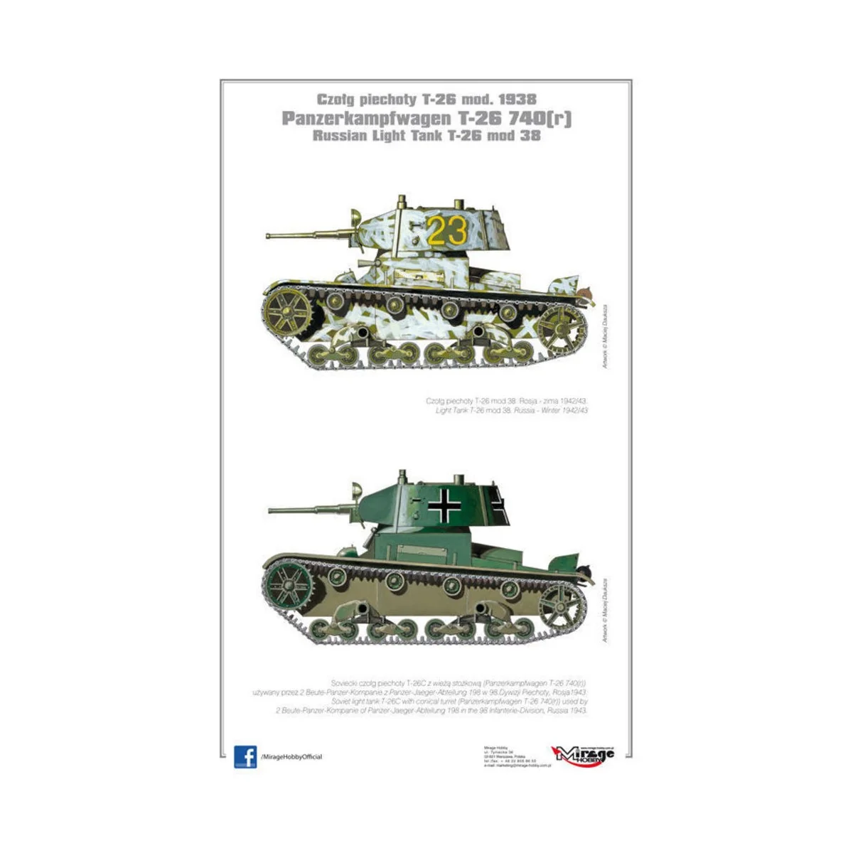 Light Tank T-26(r) Panzerkampfwagen T-26 740(r) Serie 5, 1/35 - Mir...