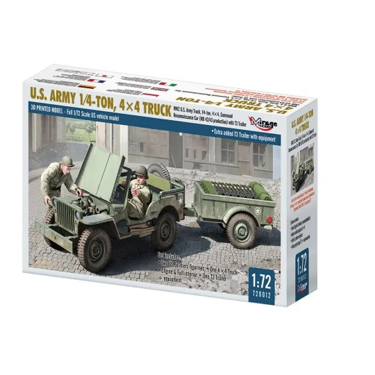 U.S. ARMY 1?4?TON, 4×4 TRUCK, 1/72 - Mirage Hobby 720012