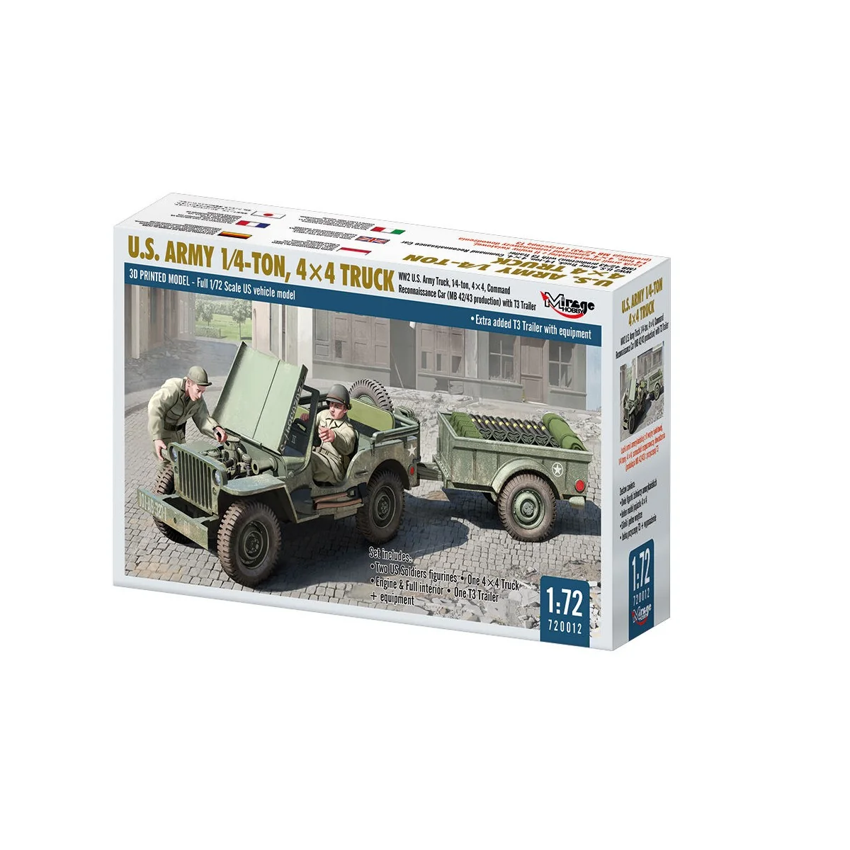 U.S. ARMY 1?4?TON, 4×4 TRUCK, 1/72 - Mirage Hobby 720012