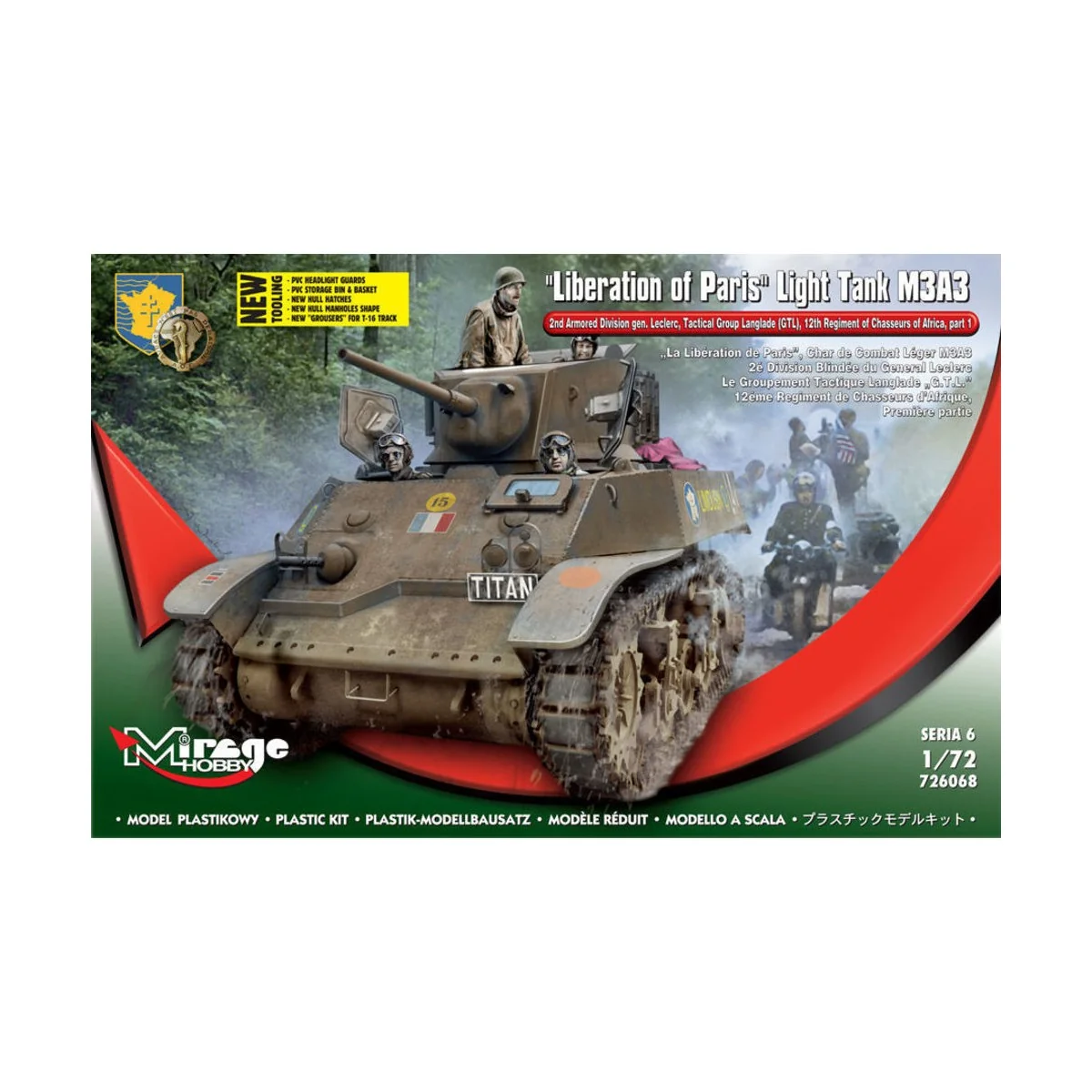 Liberation of Paris, Light Tank M3A3, 1/72 - Mirage Hobby 726068