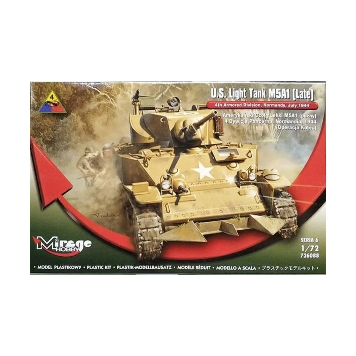 U.S. Light Tank M5A1 (Late), 1/72 - Mirage Hobby 726088