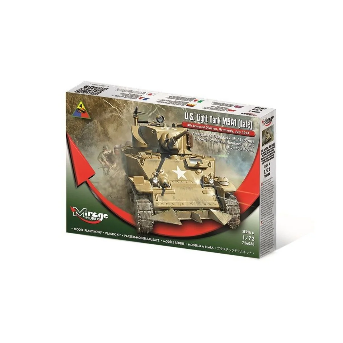 U.S. Light Tank M5A1 (Late), 1/72 - Mirage Hobby 726088