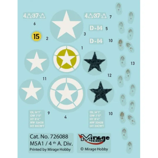 U.S. Light Tank M5A1 (Late), 1/72 - Mirage Hobby 726088
