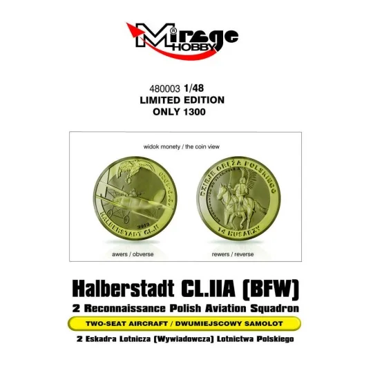 Halberstadt CL.IIA(BFW) 2 Recinnais.poli, 1/48 - Mirage Hobby 480003