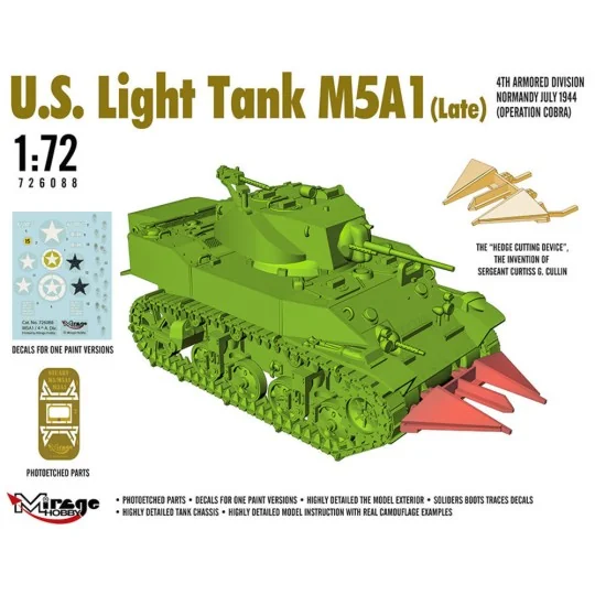 U.S. Light Tank M5A1 (Late), 1/72 - Mirage Hobby 726088