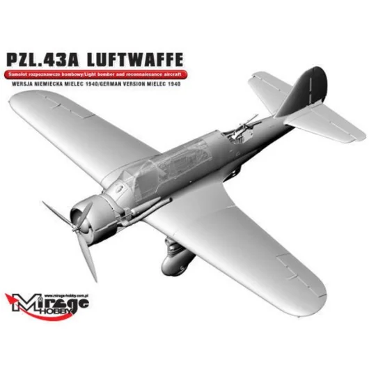 PZL.43A Luftwaffe Germ.Vers. MIELEC 1940, 1/48 - Mirage Hobby 481311