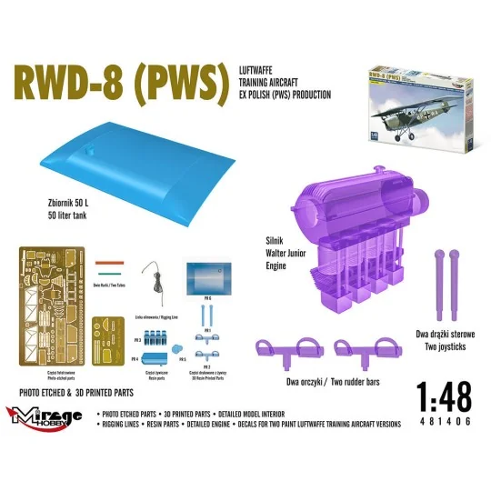 RWD-8 (PWS) Luftwaffe training aircraft ex Polisch Produktion, 1/48...