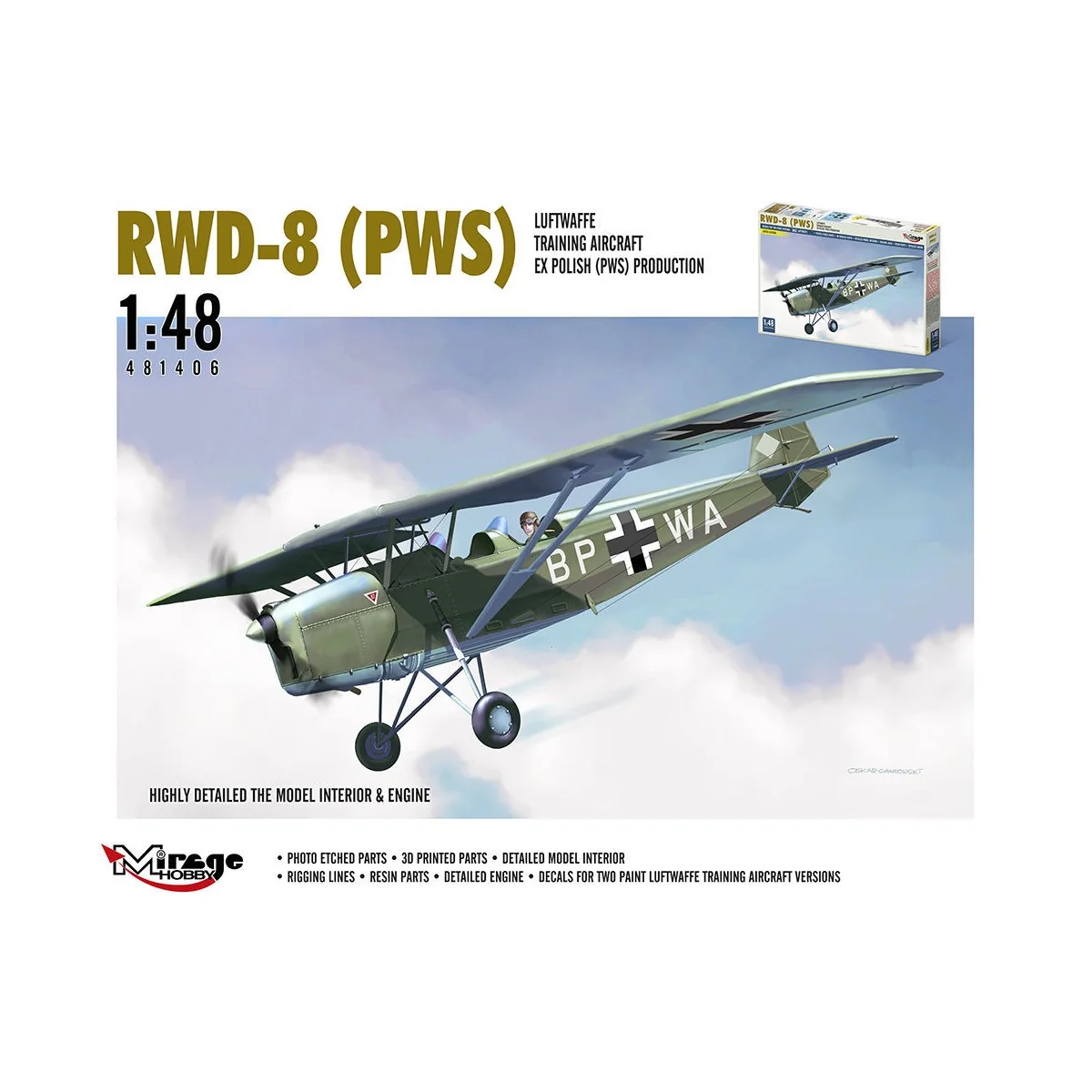 RWD-8 (PWS) Luftwaffe training aircraft ex Polisch Produktion, 1/48...