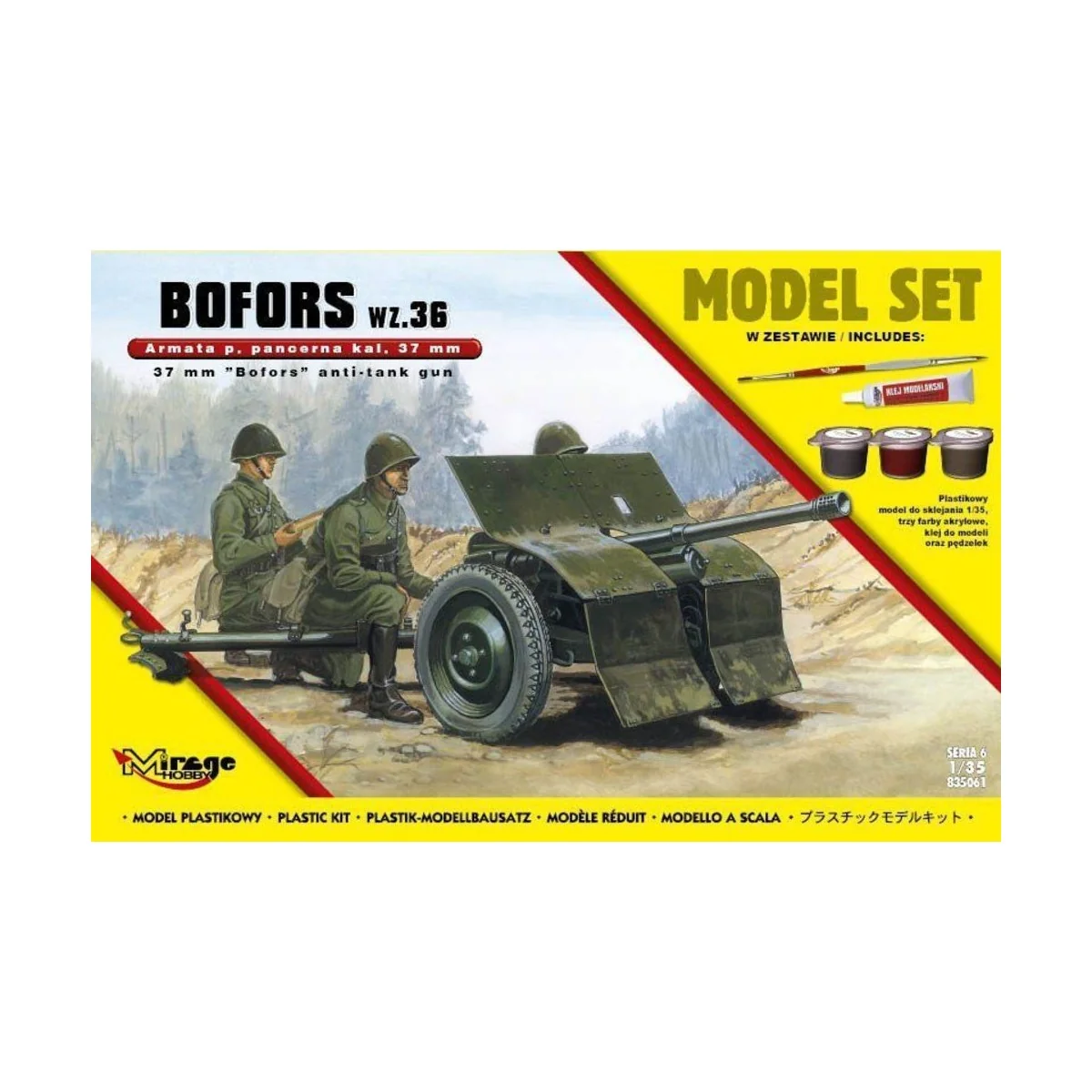 37mm BOFORS wz 36 anti tank gun(ModelSet, 1/35 - Mirage Hobby 835061