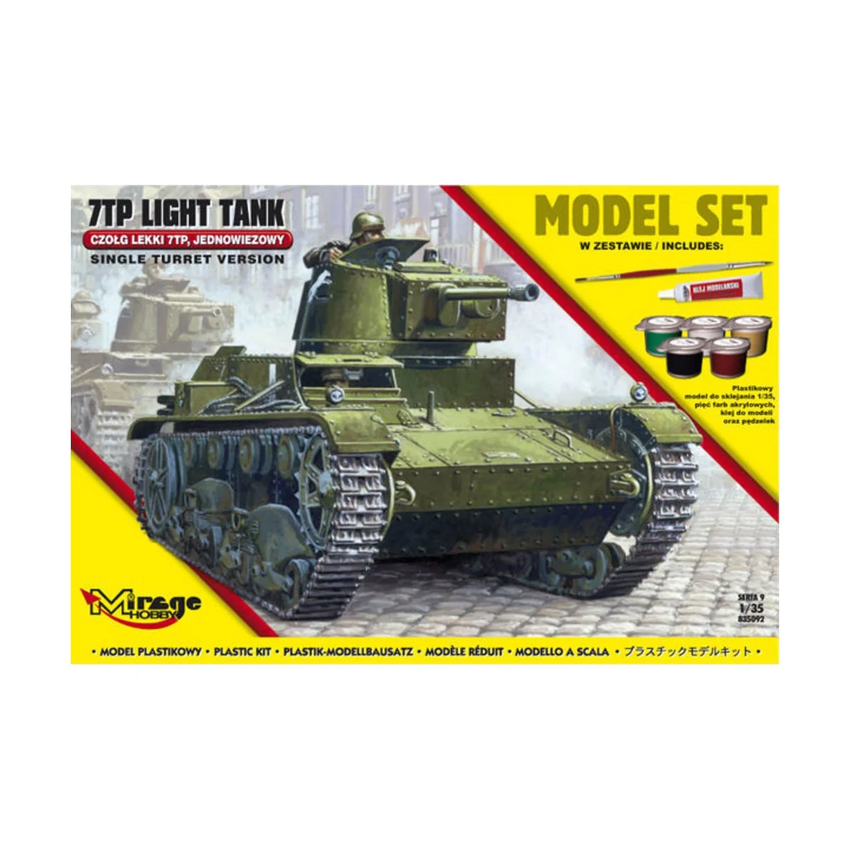 7TP Light Tank "Single Turret"(Model Set, 1/35 - Mirage Hobby 835092