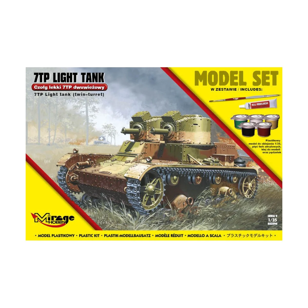 7TP Light Tank "Twin Turret"(Model Set), 1/35 - Mirage Hobby 835094