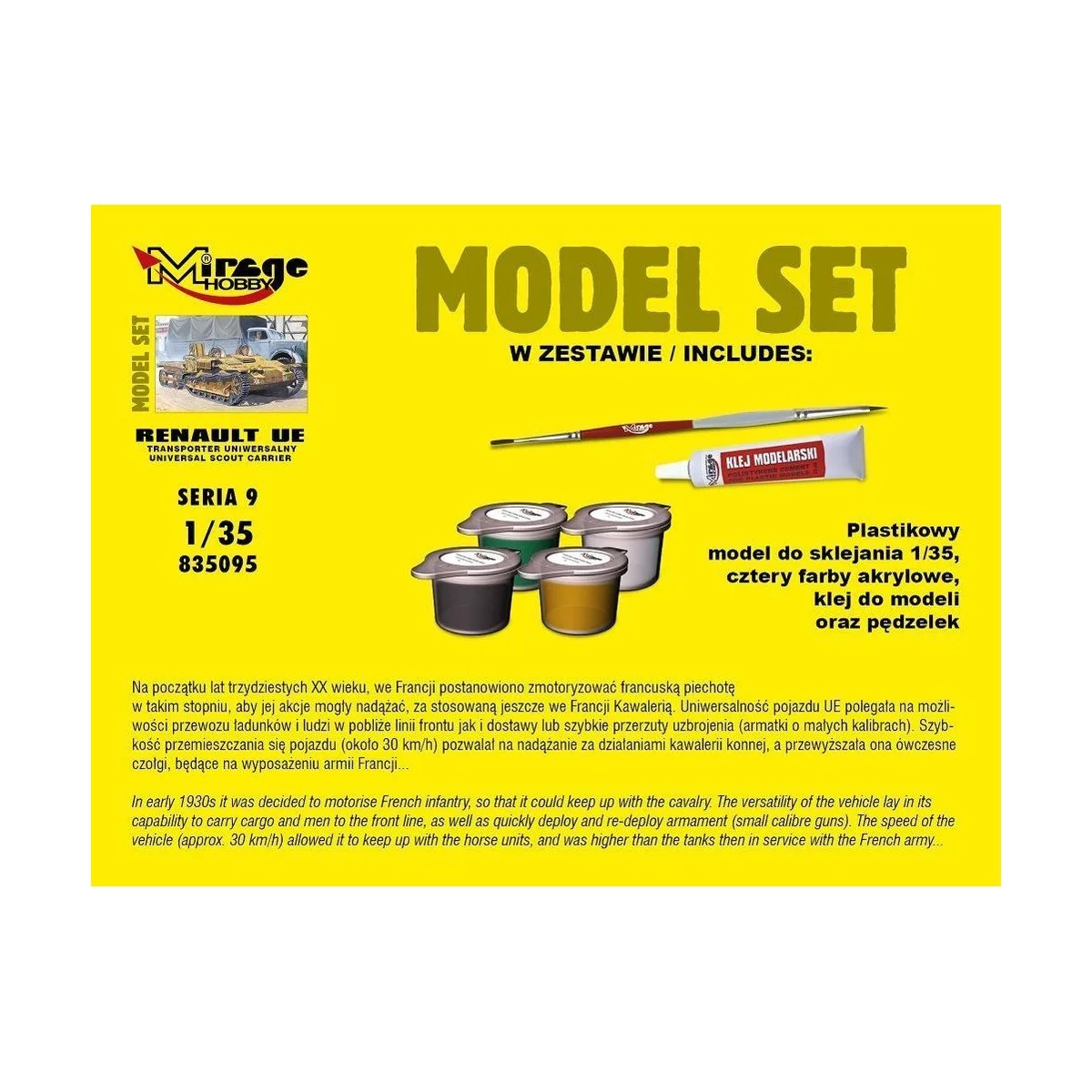 Renault UE reconnaissance tankette(Model Model Set, 1/35 - Mirage H...