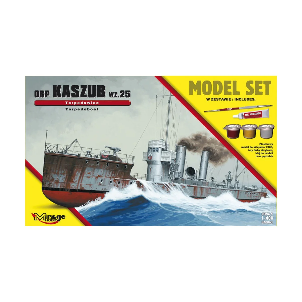 ORP"KASZUB"-wz.25-TORPEDO Ship(Model Set, 1/400 - Mirage Hobby 840063