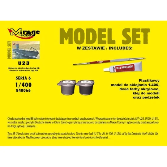U23 (German Submarine WWII TypeIIB(Model (Model Set), 1/400 - Mirag...