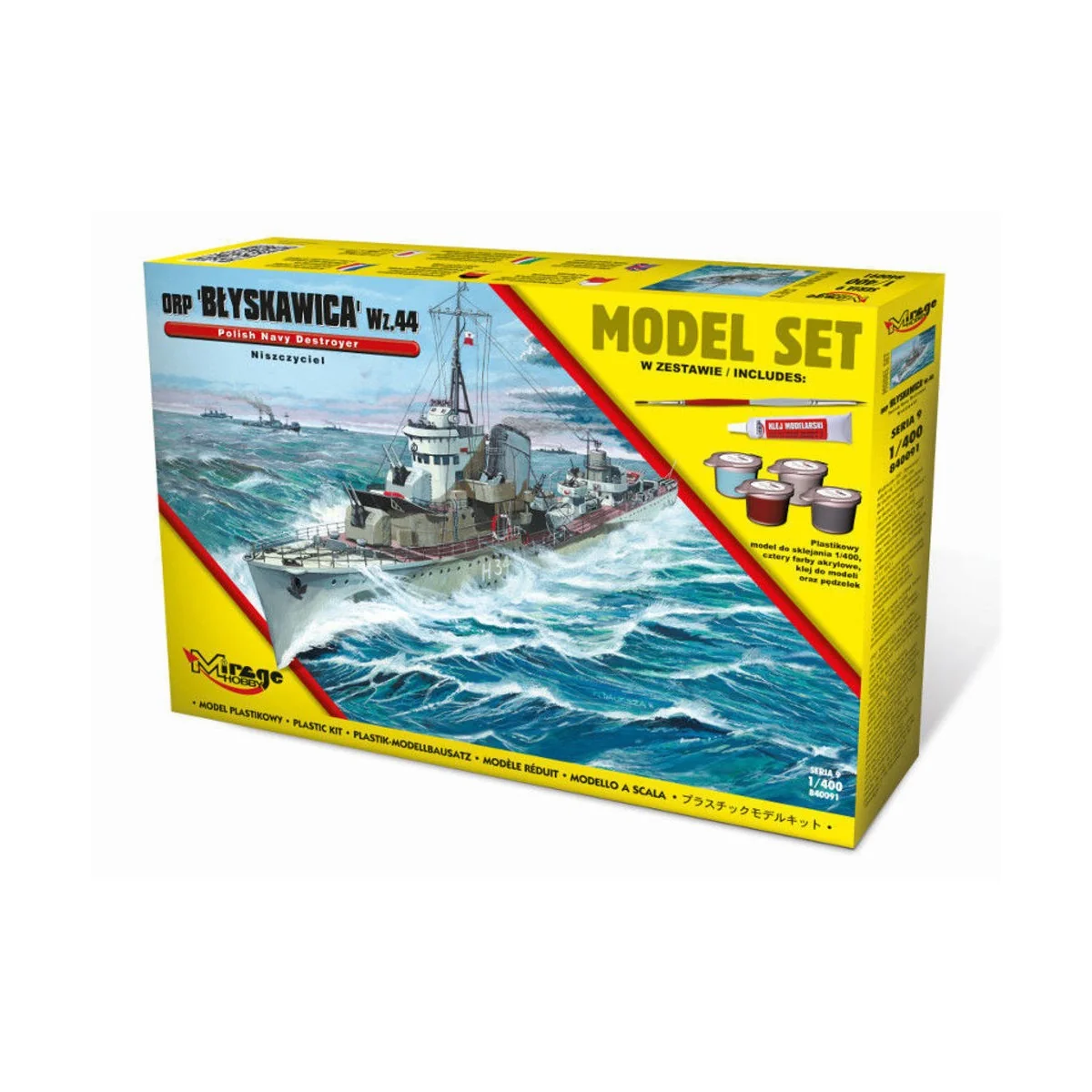 ORP"Blyskawica"-wz.44(Polish Destroyer WWII)(Model Set), 1/400 - Mi...