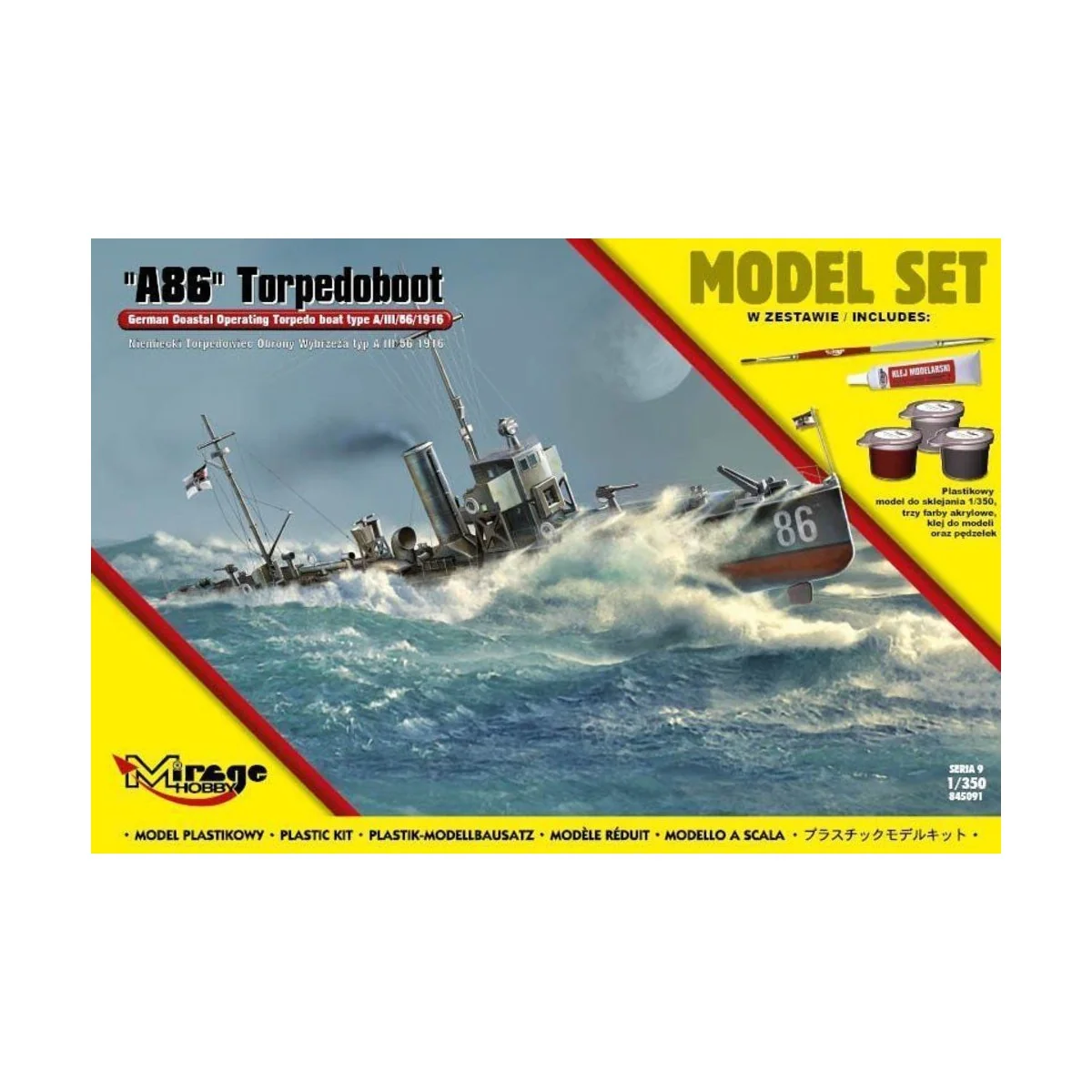 A86 German Torpedoboot (Model Set), 1/350 - Mirage Hobby 845091