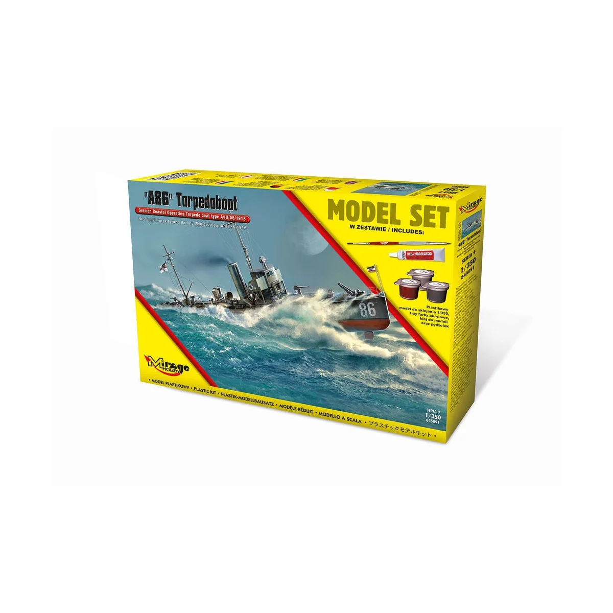 A86 German Torpedoboot (Model Set), 1/350 - Mirage Hobby 845091