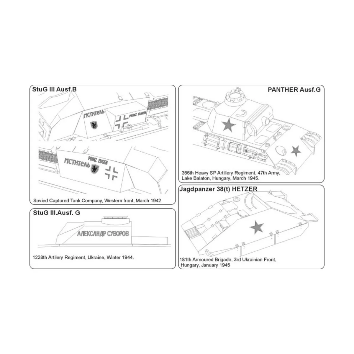 German tanks in soviet hands DECAL, 1/48 - Hauler HLX48098