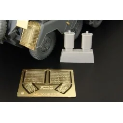 Sd Kfz 232 exhaust shroud mesh and silencer, 1/48 - Hauler HLX48337