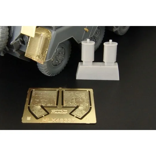 Sd Kfz 232 exhaust shroud mesh and silencer, 1/48 - Hauler HLX48337