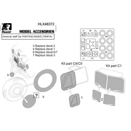 American staff Car PAINTING MASKS (TAMIYA), 1/48 - Hauler HLX48372 2