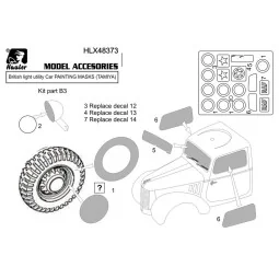 British light utility Car PAINTING MASKS (TAMIYA), 1/48 - Hauler HL... 2