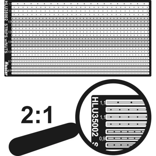 STRIPS w-nuts 0, 6-1, 1mm, 1/35 - Hauler HLU35002