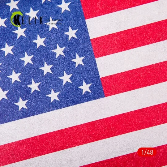 USA Flag - Acrylic 3 mm (410 x 270 mm) (410 g), 1/48 - Kelik KS48032