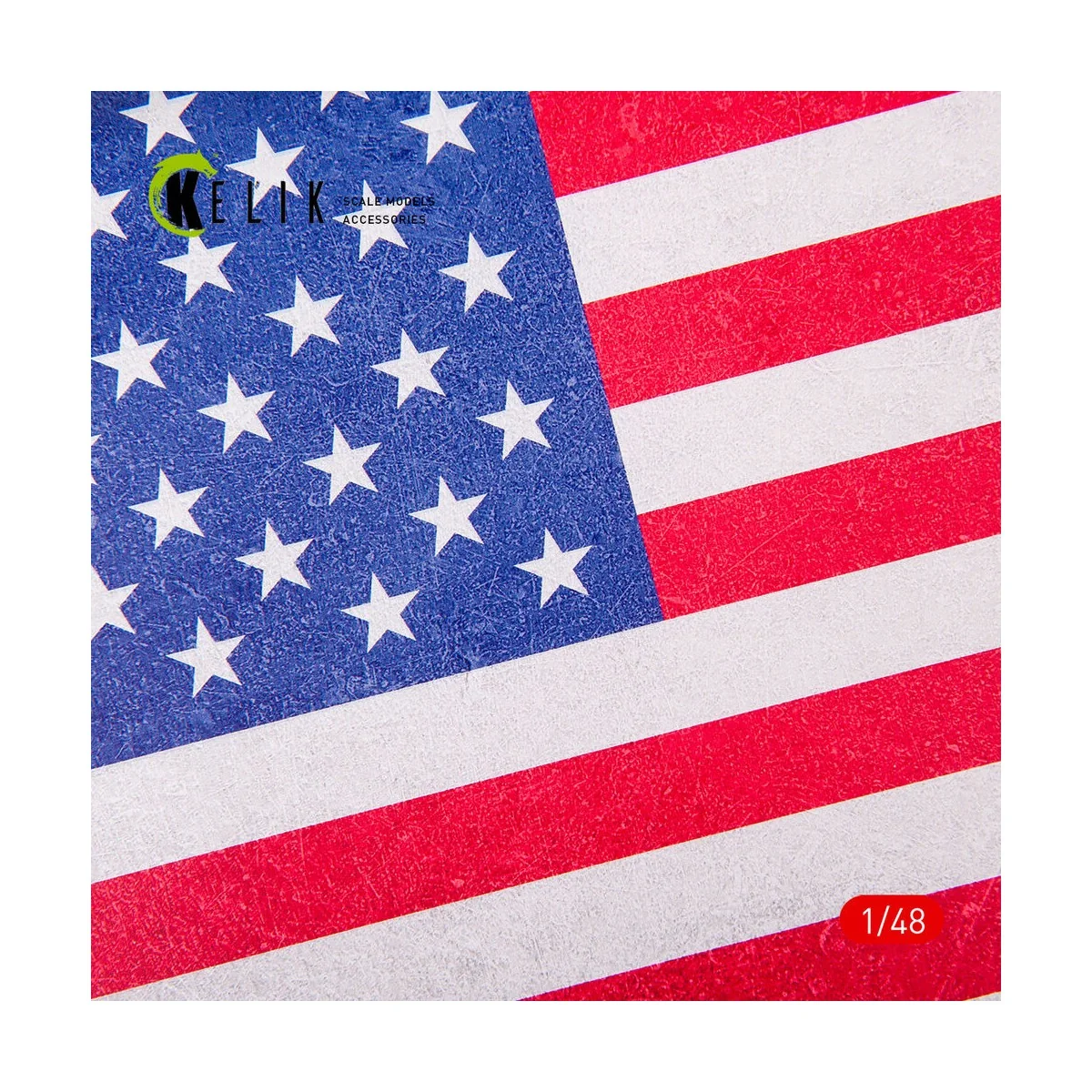 USA Flag - Acrylic 3 mm (410 x 270 mm) (410 g), 1/48 - Kelik KS48032