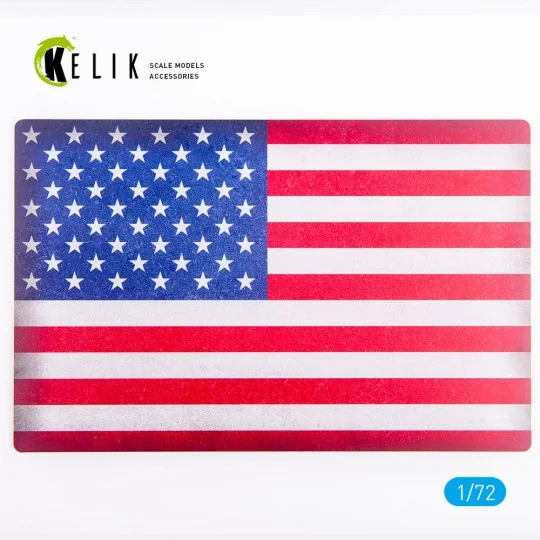 USA Flag - Base - Acrylic 3 mm (280 x 180 mm) (170 g), 1/72 - Kelik...