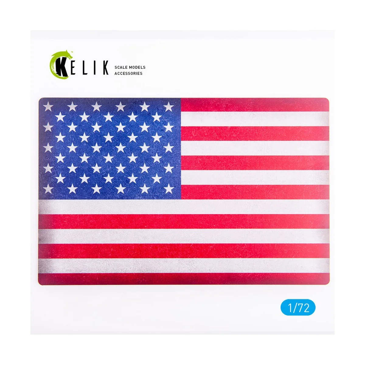 USA Flag - Base - Acrylic 3 mm (280 x 180 mm) (170 g), 1/72 - Kelik...