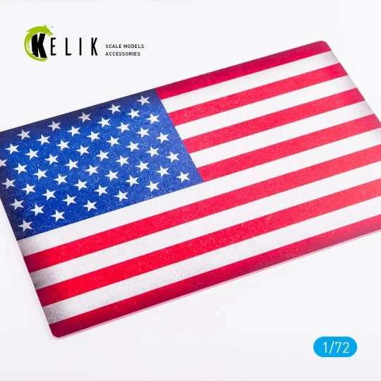USA Flag - Base - Acrylic 3 mm (280 x 180 mm) (170 g), 1/72 - Kelik...