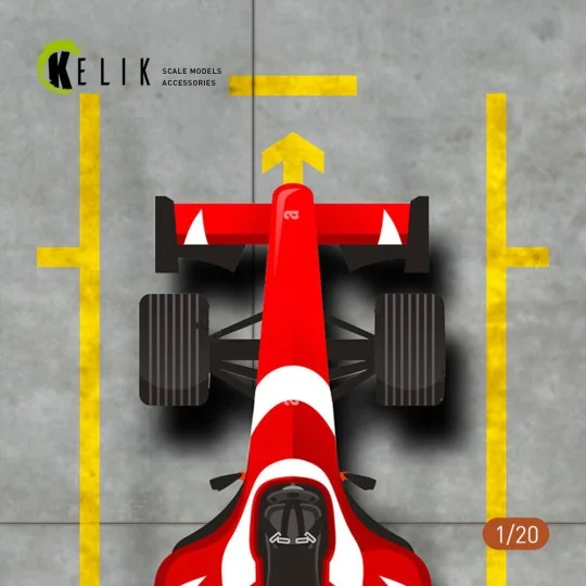 Pit-F1 Pitstop Type 1 Base - Acrylic 3 mm (180 x 357 mm) (210 g) (1...