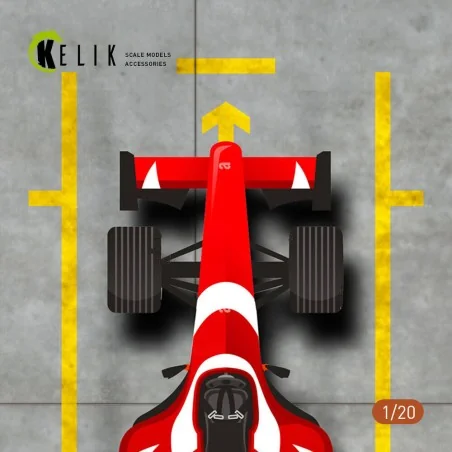 Pit-F1 Pitstop Type 1 Base - Acrylic 3 mm (180 x 357 mm) (210 g) (1...