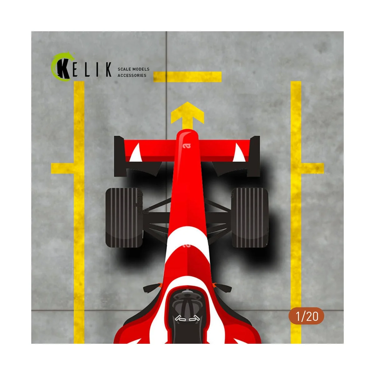 Pit-F1 Pitstop Type 1 Base - Acrylic 3 mm (180 x 357 mm) (210 g) (1...