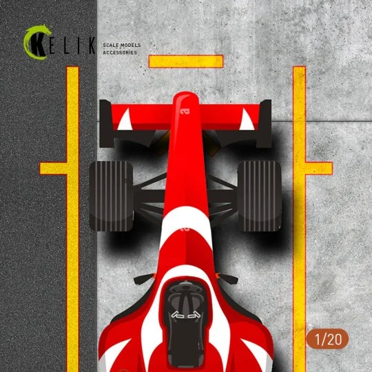 F1 Pitstop Type 2 Base - Acrylic 3 mm (180 x 357 mm) (210 g) (1/20)...