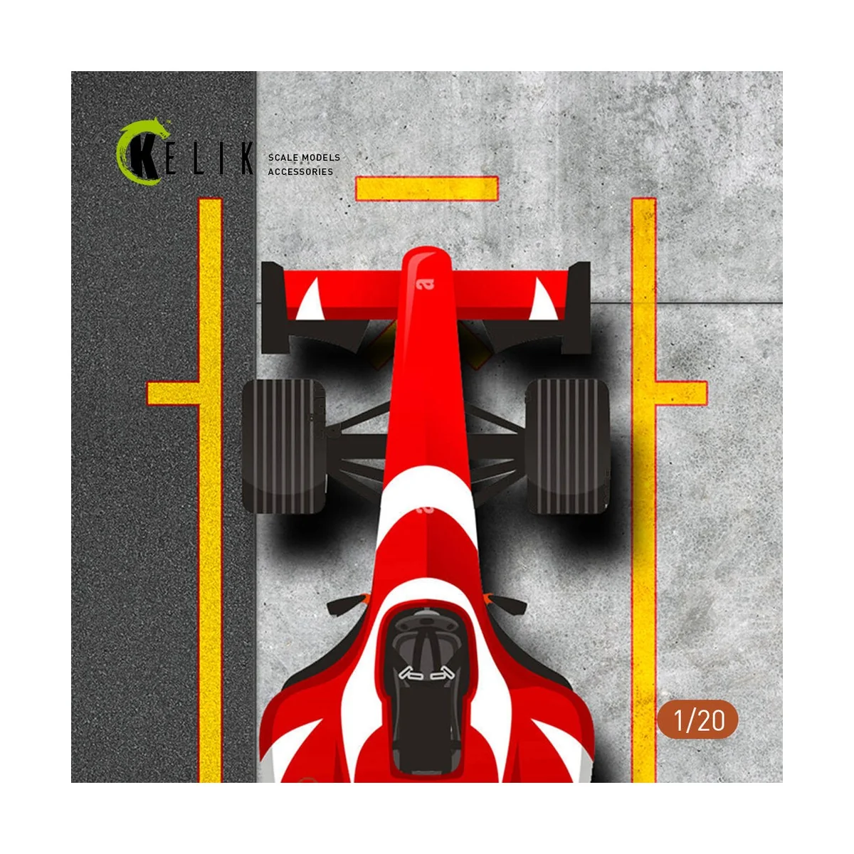 F1 Pitstop Type 2 Base - Acrylic 3 mm (180 x 357 mm) (210 g) (1/20)...